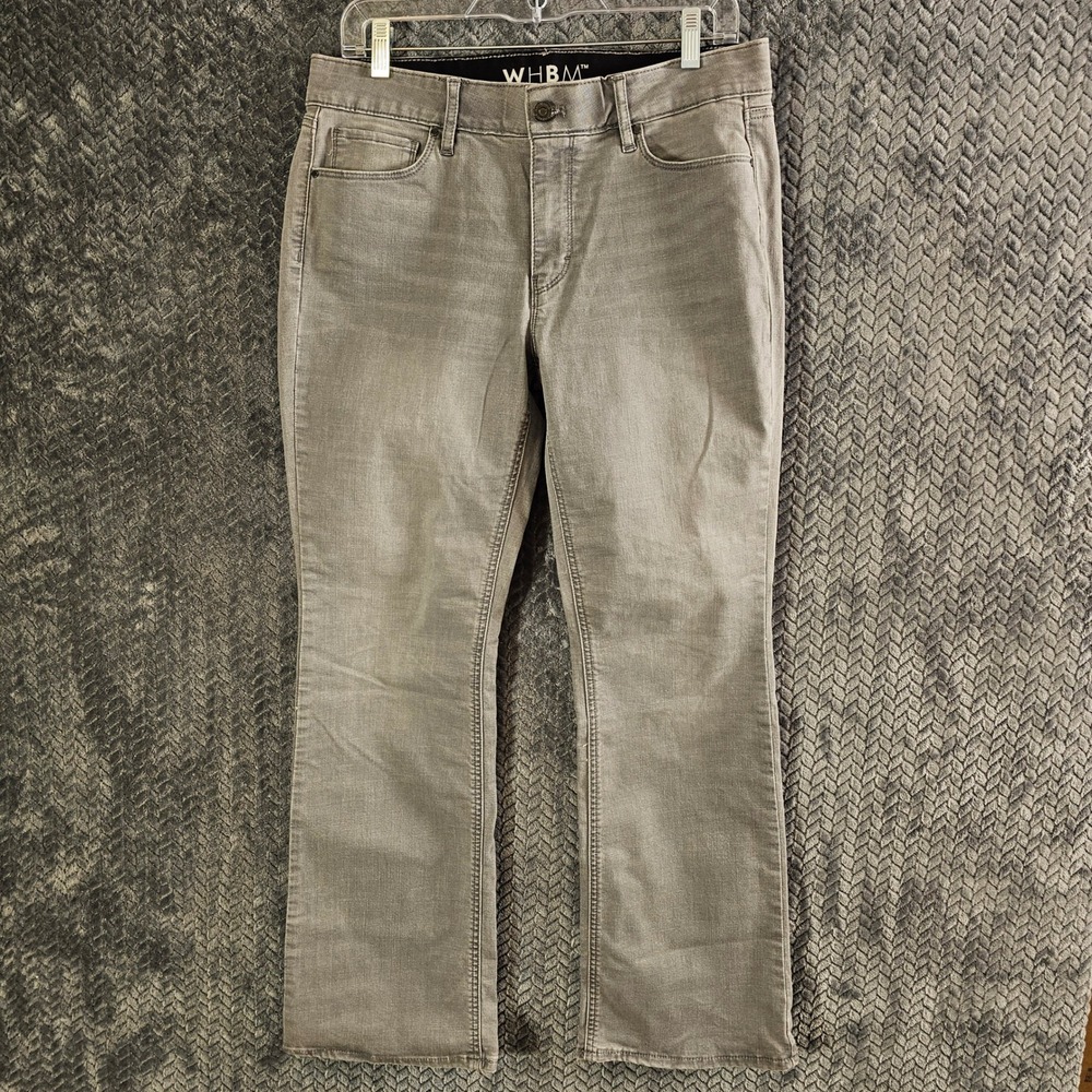 White‎ House Black Market Slim Bootcut Grey Jeans Womens 8S Mid Rise Stretch